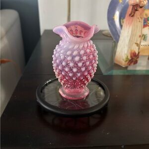 Fenton Cranberry Opalescent Hobnail Vase